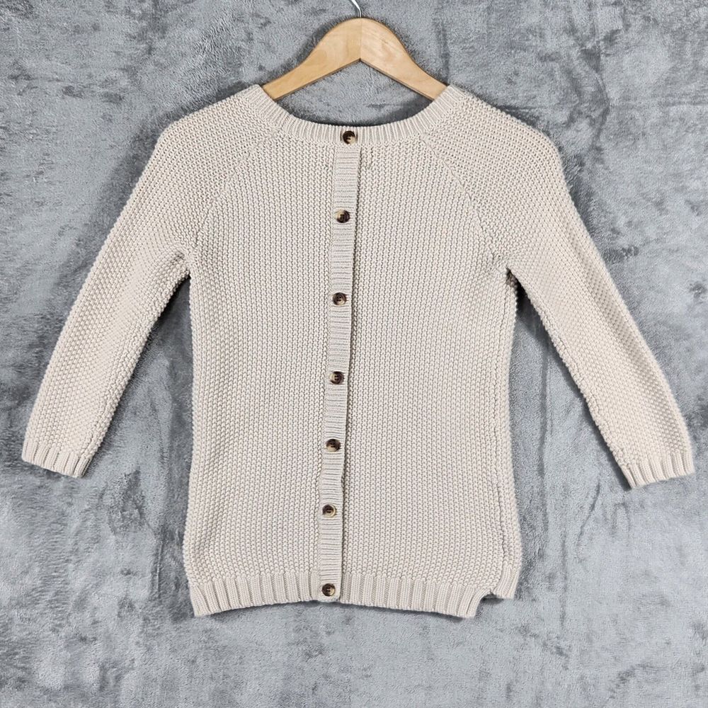 Women Sweater XS Cable Knit Button Backโ Chunky Ivory Cynthia Rowley
